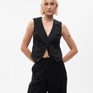 The Gap black denim vest XS 100% Cotton